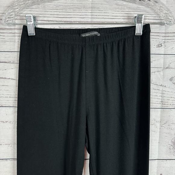 Eileen Fisher Pants Womens XS Black Pull On Elastic Waist Stretch Ankle Legging - Picture 2 of 12